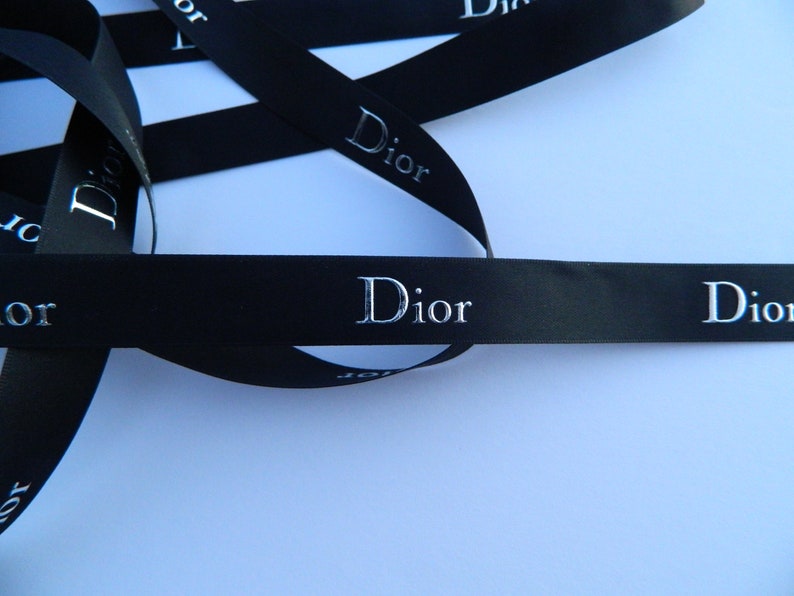 Luxurious CHRISTIAN DIOR Black Ribbon Silver Lettering approx. Etsy