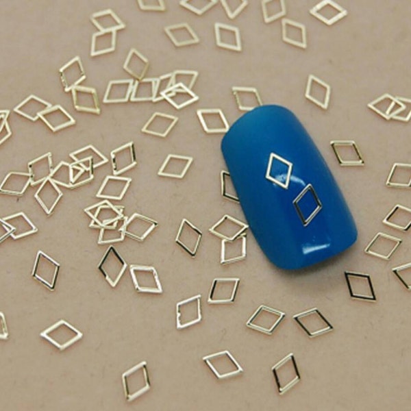 Gold Diamond Metallic nail art stickers slices frames- 25 pcs