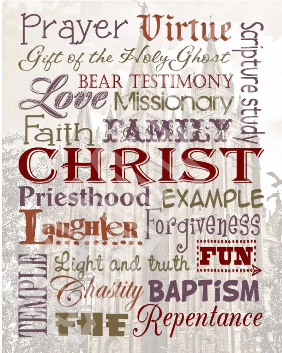 LDS Subway Art Inch Printable and Frameable - Etsy