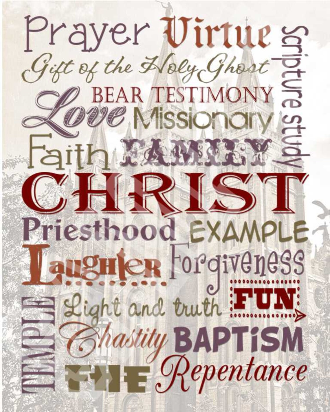 LDS Subway Art Inch Printable and Frameable - Etsy