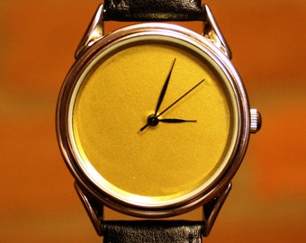 Brass watch, quartz watch, absolute ascetism watch, mens watch, ladies watch, unisex gendermontre hommerelojes hombreuhr, orologio