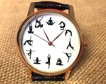 Free engraving watch, Yoga Watch | Yoga Jewelry | Yoga Gifts | Gift for Yoga Lover | Yoga Gift For Women | Yoga Gifts Friend | Yoga Giftuhr