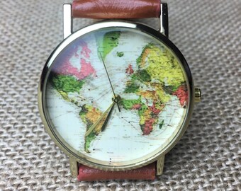 Watch with Free engraving watch, world map watch, watches for men, watches for women, black watch, design watch, c