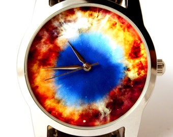 Wrist watch Nebula Hubble space photo, unisex watch, women watch, men wrist watch bluemontre hommerelojes hombreuhr, orologio