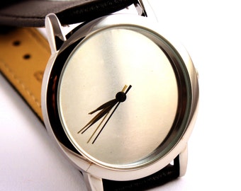Bekijk orologio, metalen zilveren kleur, quartz horloge, absolute ascese watchmontre hommerelojes hombreuhr