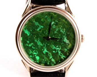 Grün-Uhr Hologramm, Hologramm-Uhr, Quarzuhr, Herrenuhr, Damenuhr, unisex Watchmontre Hommerelojes Hombreuhr, orologio
