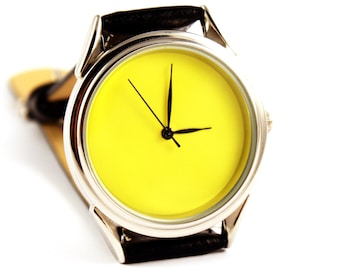 Yellow watch, yellow quartz watch, yellowmontre hommerelojes hombreuhr, orologio