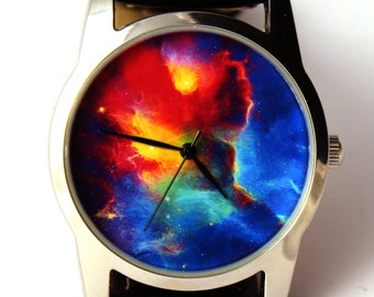 Wrist watch Nebula Hubble space photo, unisex watch, women watch, men wrist watch bluemontre hommerelojes hombreuhr, orologio