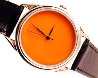 Orange watch, orange quartz watch, orangemontre hommerelojes hombreuhr, orologio