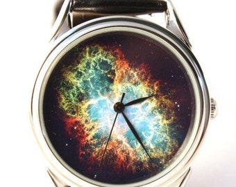 Wrist watch Nebula Hubble space photo, unisex watch, women watch, men wrist watchmontre hommerelojes hombreuhr, orologio