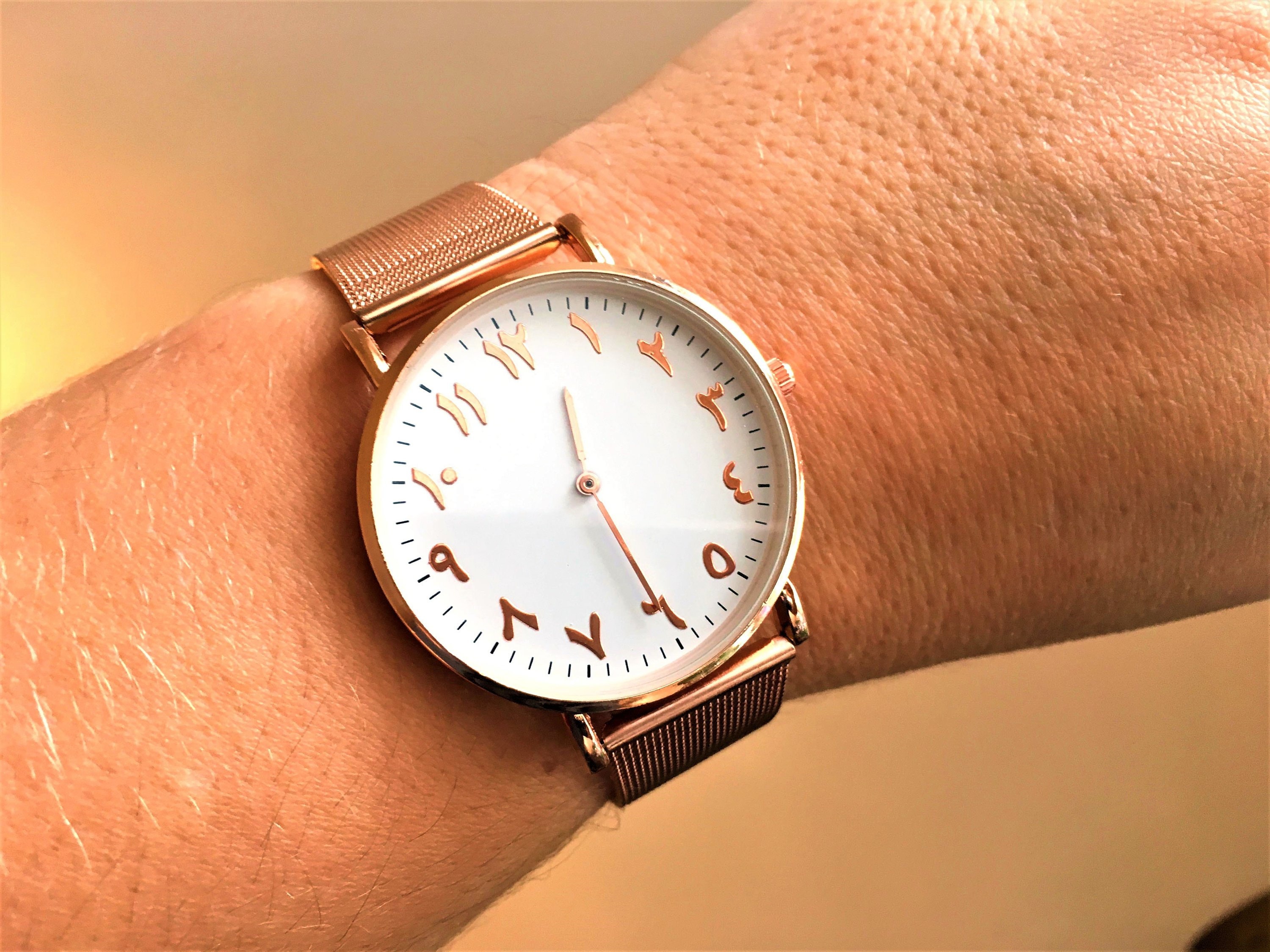 Arabic Numerals Arabic Numbers Watch Rose Gold Watch - Etsy UK