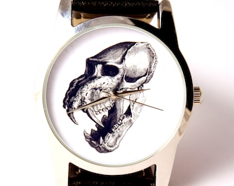 Watch skull skeleton, wristwatchmontre hommerelojes hombreuhr, orologio