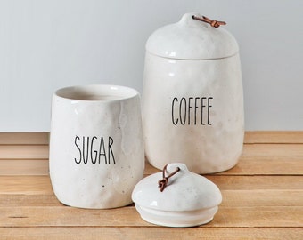 cream sugar tea and coffee jars