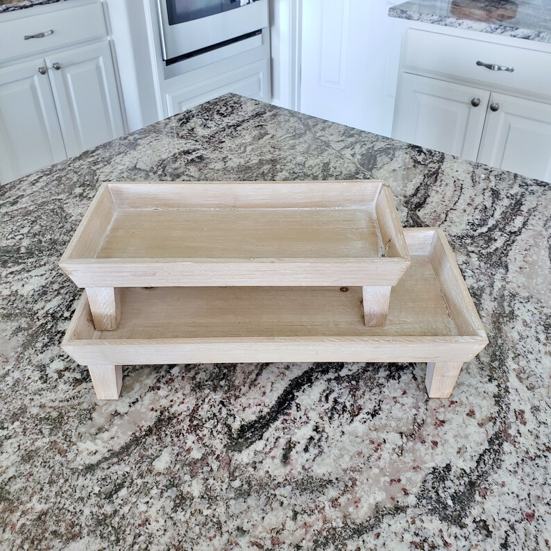 Short Rectangular Wood Tray Riser. Wooden Riser. Wood Riser. Etsy
