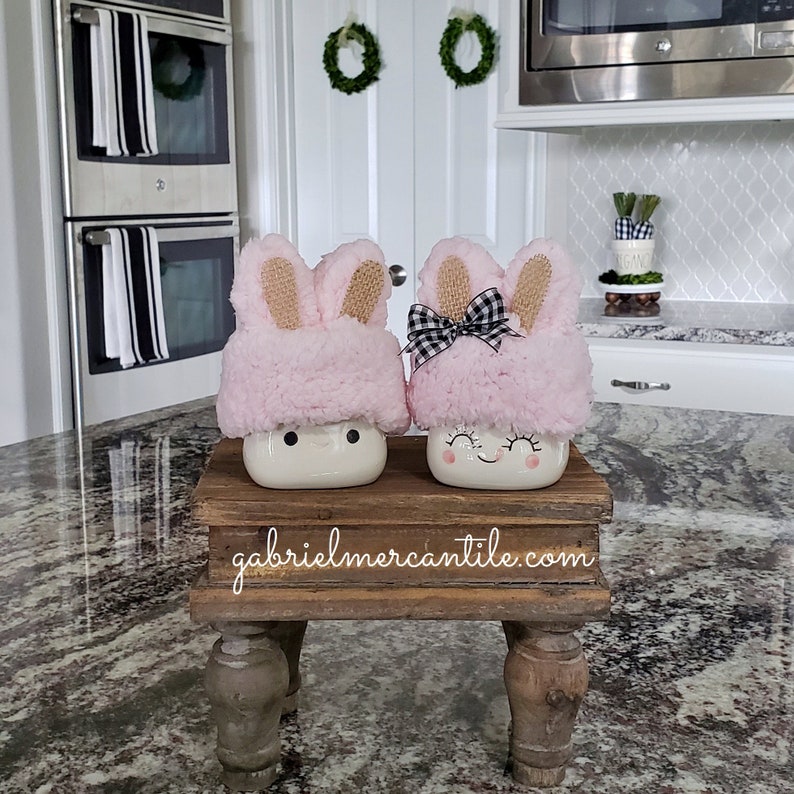 Fluffy Bunny Hats for Marshmallow Mugs. Farmhouse Decor. Tier Etsy