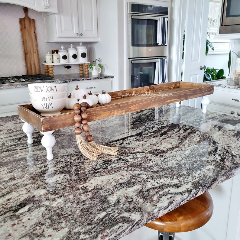 Extra Long Wooden Tray Riser Stand in Distressed Brown. Wooden Etsy