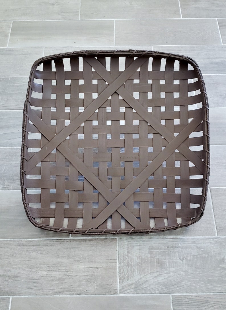 Espresso Painted Tobacco Basket with Cotton Wreath.