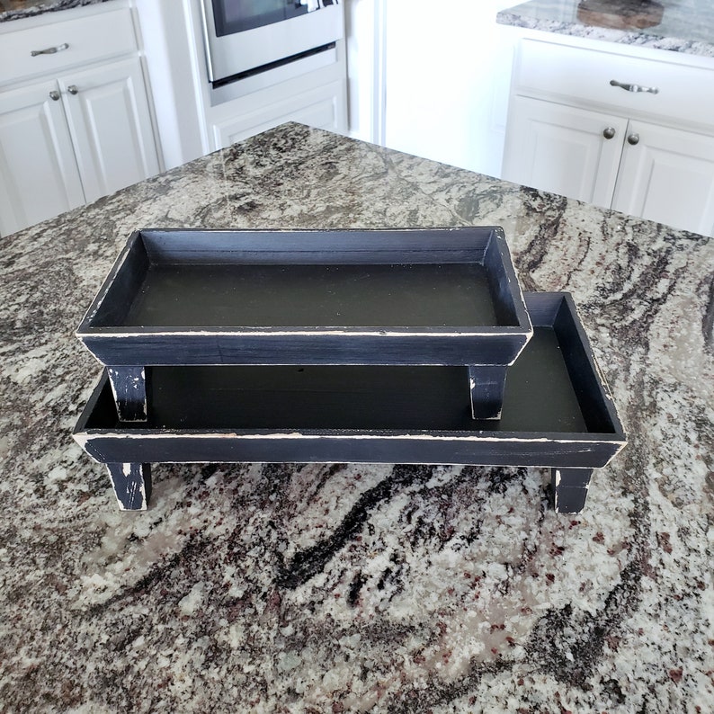 Short Rectangular Wood Tray Riser. Wooden Riser. Wood Riser. Etsy