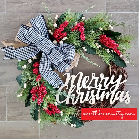 Handmade Christmas Wreath with Pine Cones 20-26 Inch Perfect Size Christmas Decoration for your Front Door