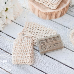 Eco Chic | Zero Waste Hemp Soap Saver | Reusable Soap Saver | Crochet Soap Pouch