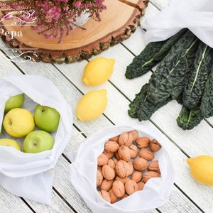 Eco Chic | Set of 3 Reusable Mesh Produce Bags | Zero Waste Shopping Bags | Eco-Friendly Produce Bags