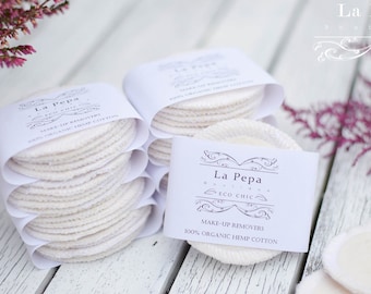 Eco Chic | Organic Hemp Cotton Facial Rounds | Zero Waste Make-up Removers | Eco-Friendly Facial Rounds | Cotton Pads