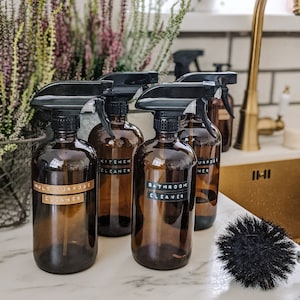 Eco Chic | Amber Glass Spray Bottle with Customised label