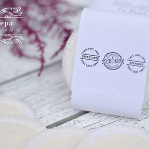 Eco Chic Facial Rounds Organic Hemp Cotton Set of 5 Zero Waste Make-up Removers Eco-Friendly Facial Rounds Cotton Pads image 5