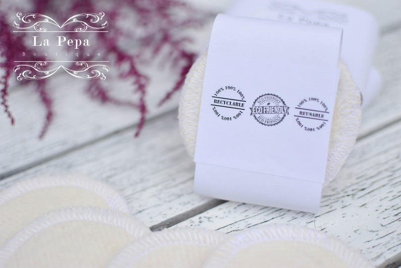 Eco Chic Facial Rounds Organic Hemp Cotton Set of 5 Zero Waste Make-up Removers Eco-Friendly Facial Rounds Cotton Pads image 5