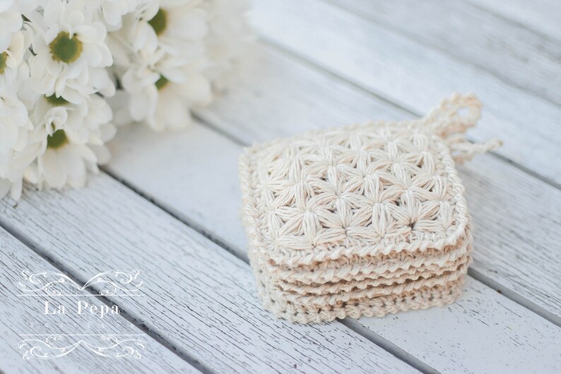 Eco Chic | Zero Waste Hemp Dishcloth | Reusable Hemp Sponge | Crochet Kitchen Dishcloth | Eco Cleaning image 3