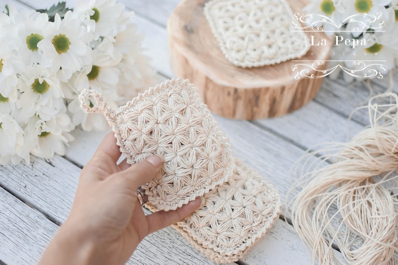 Eco Chic | Zero Waste Hemp Dishcloth | Reusable Hemp Sponge | Crochet Kitchen Dishcloth | Eco Cleaning image 1