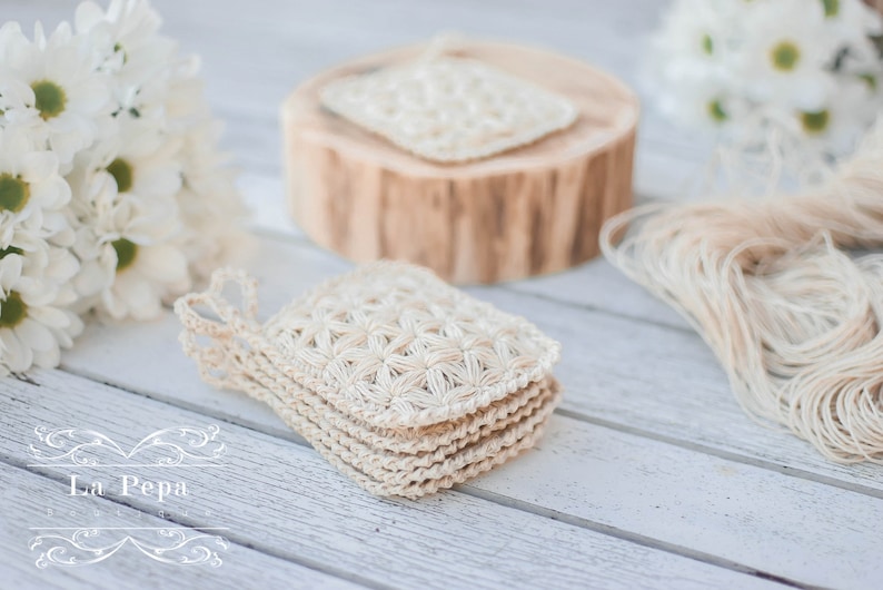 Eco Chic | Zero Waste Hemp Dishcloth | Reusable Hemp Sponge | Crochet Kitchen Dishcloth | Eco Cleaning image 7