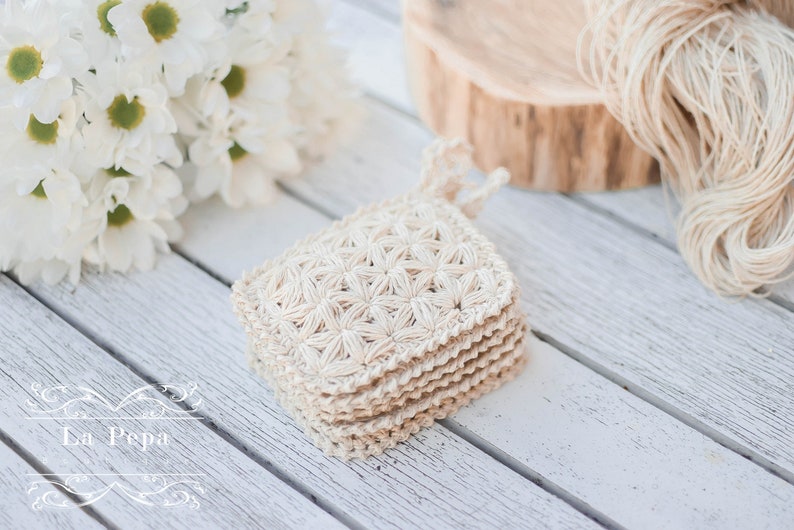 Eco Chic | Zero Waste Hemp Dishcloth | Reusable Hemp Sponge | Crochet Kitchen Dishcloth | Eco Cleaning image 6