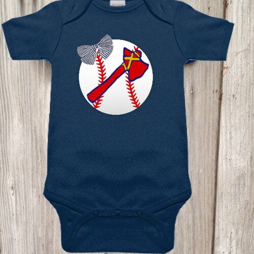 Atlanta Braves Inspired Bodysuit for Baby Girl Etsy