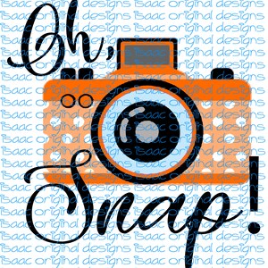 Oh, Snap! Sublimation Design, Polka Dots PNG, Camera Sublimation Digital Instant Download, Photographer Sublimation Print PNG