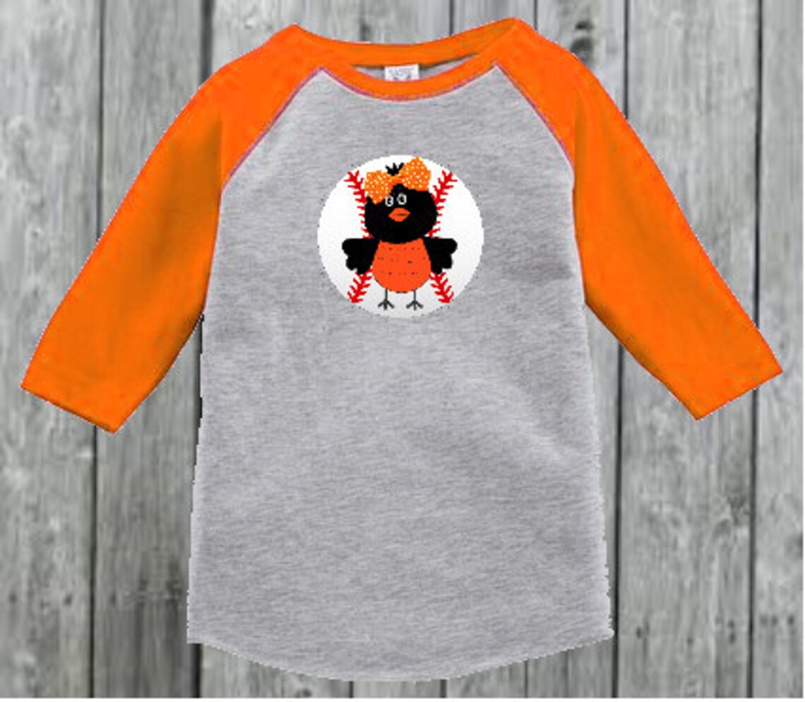 Baltimore Orioles Inspired Baseball Tee for Girl Etsy