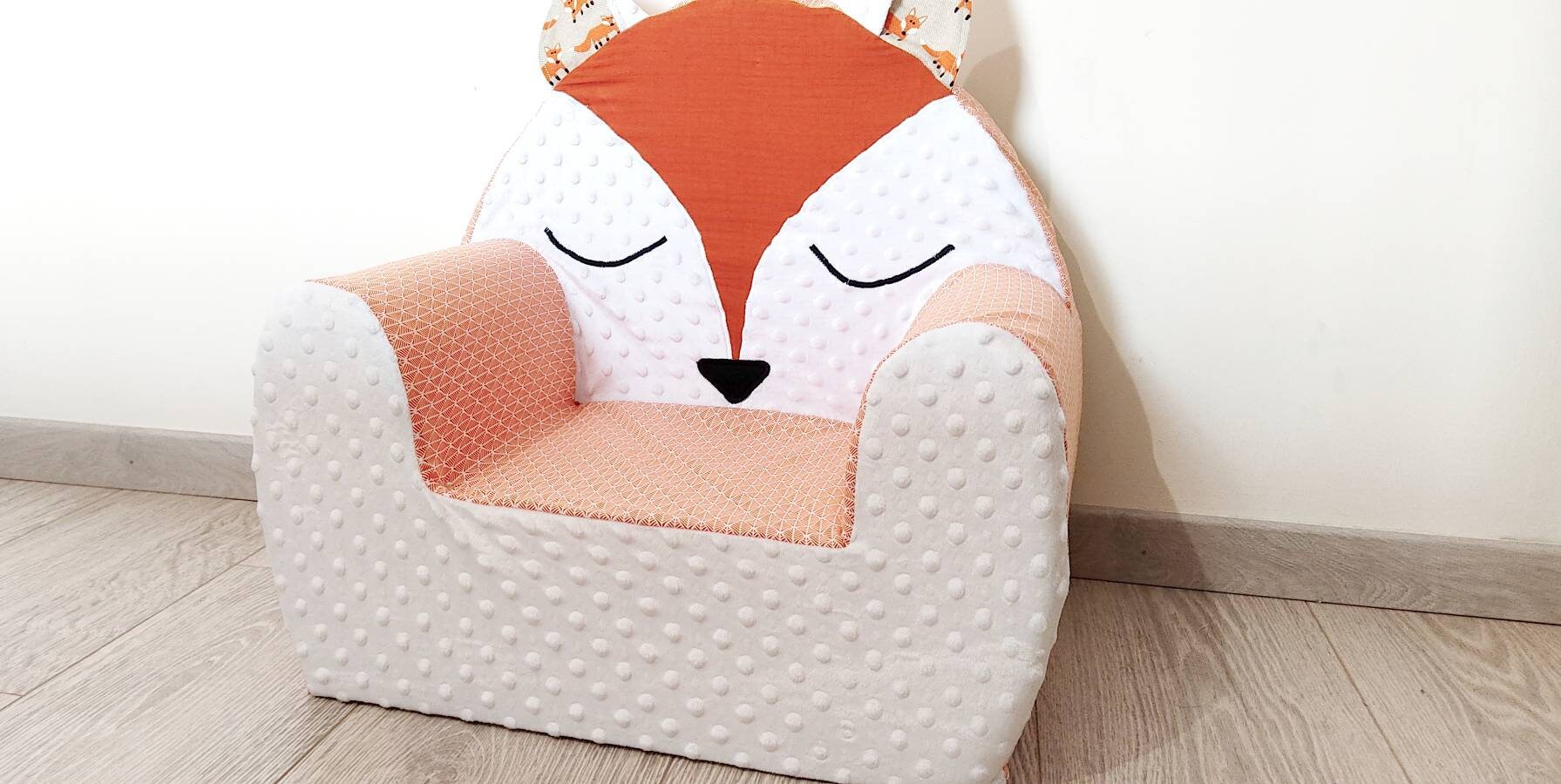 Fauteuil Enfant Badum 2-6 Ans - Housse Amovible Lavable - Mousse Confortable - Idée Cadeau