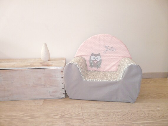 Fauteuil Club Enfant Personnalise Dehoussable Chouette Etsy