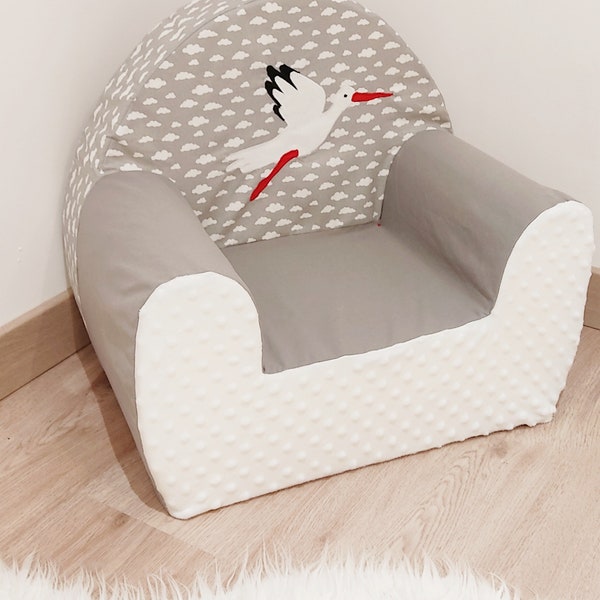 Fauteuil club enfant personnalisé déhoussable - CIGOGNE