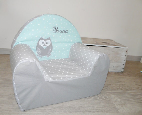 Personalised Children S Club Chair Owl Mint Green Owl Etsy