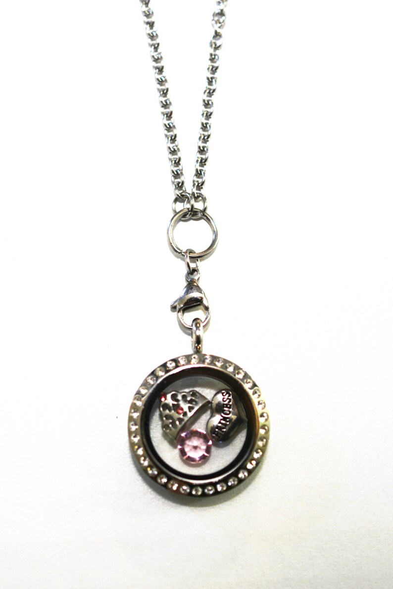 Princess Locket includes three charms. High quality 25mm steel Etsy