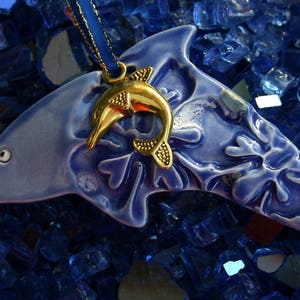 Dolphin 2 Colors Blue / Gold Charm