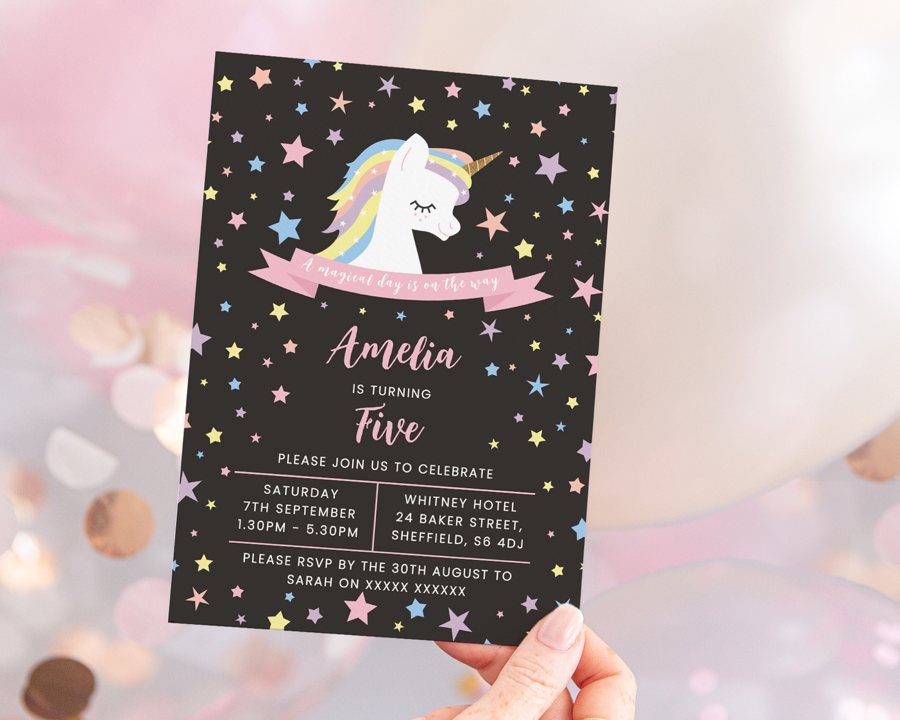 Unicorn Birthday Invitation Birthday Invite Printable Etsy Singapore