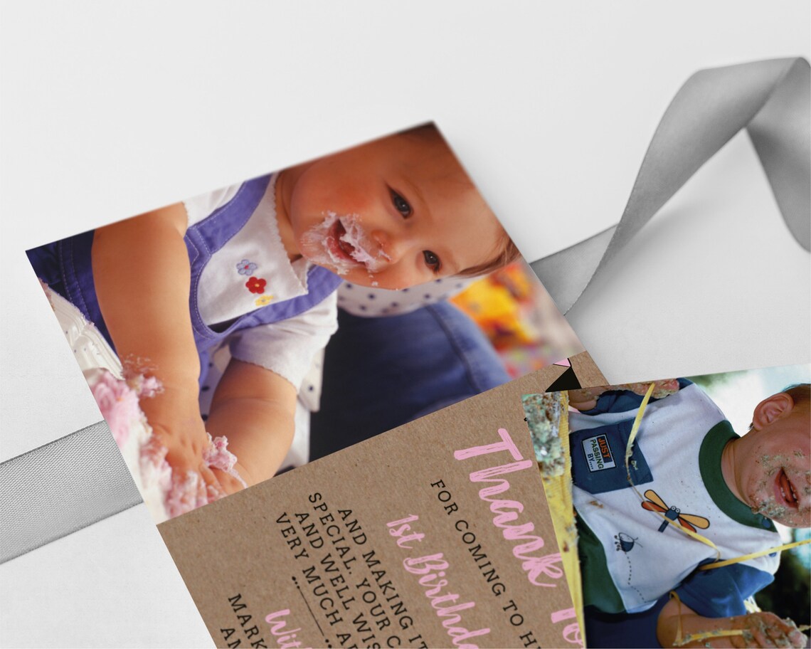 Birthday Thank You Card, Editable Template Instant Download 5 X 7 Kids ...