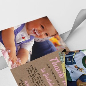 Birthday Thank You Card, Editable Template Instant Download 5 X 7 Kids ...