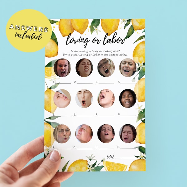 Love or Labor Baby Shower Game - Etsy
