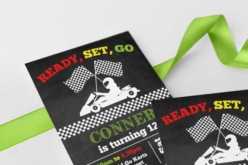 GoKart Birthday Party Invitation Editable Invitation Instant Etsy