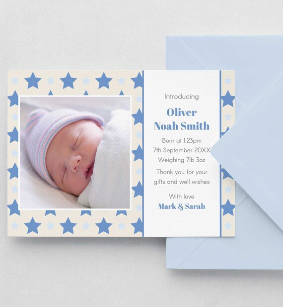 birth announcement cards etsy