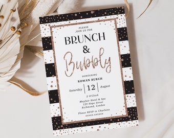Champagne Brunch Bridal Shower Invitation: Bubbly, Editable 5x7 (Digital Download)