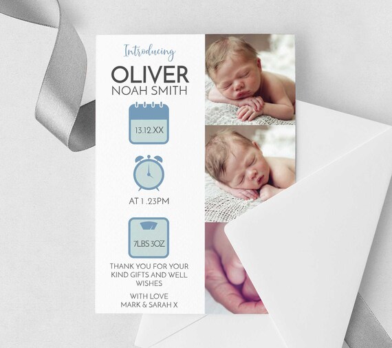 birth announcement cards etsy